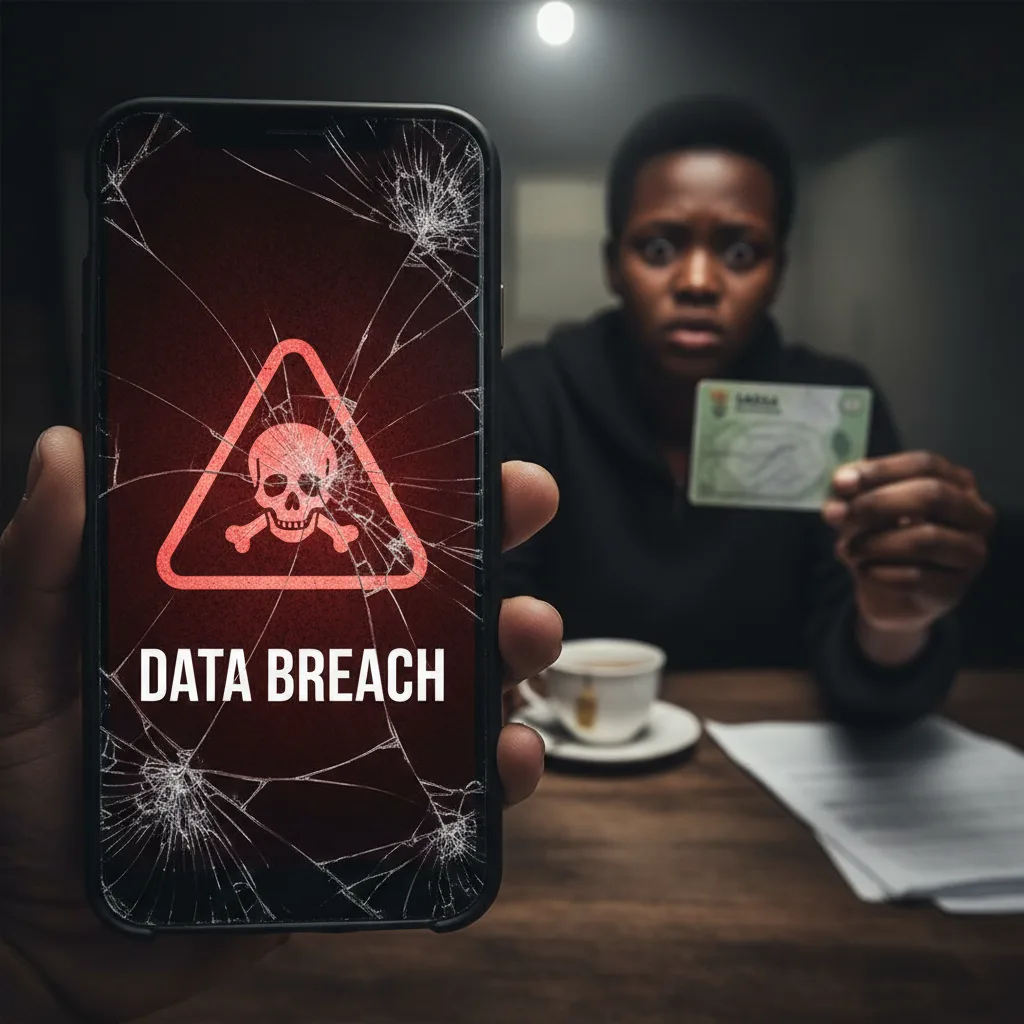 An infographic detailing a 5-step emergency plan for SASSA beneficiaries after the 2026 data leak. It shows steps to check status, monitor accounts, secure PINs, review payment methods, and report fraud, with clear icons and contact numbers.