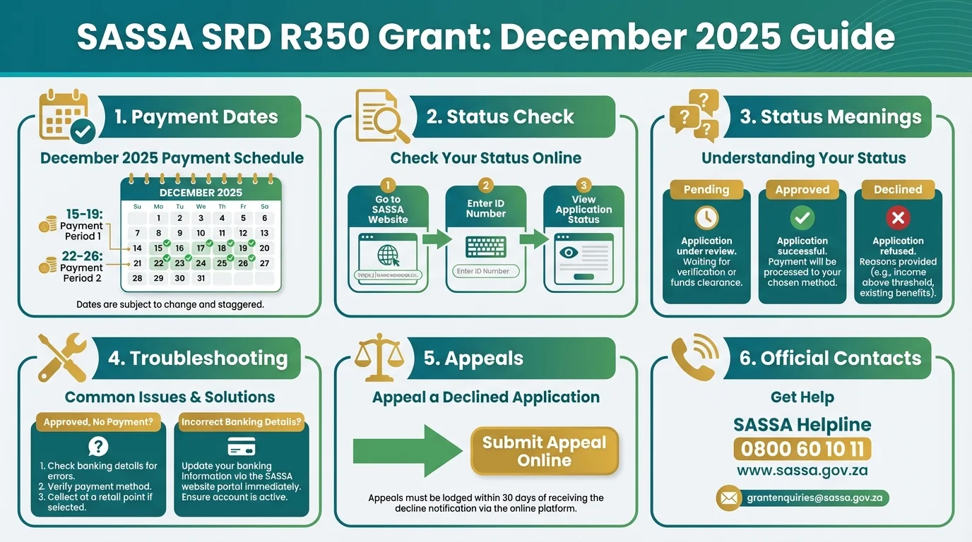 SASSA SRD R350 Grant: Essential Status Check & Payment Dates Guide for December 2025