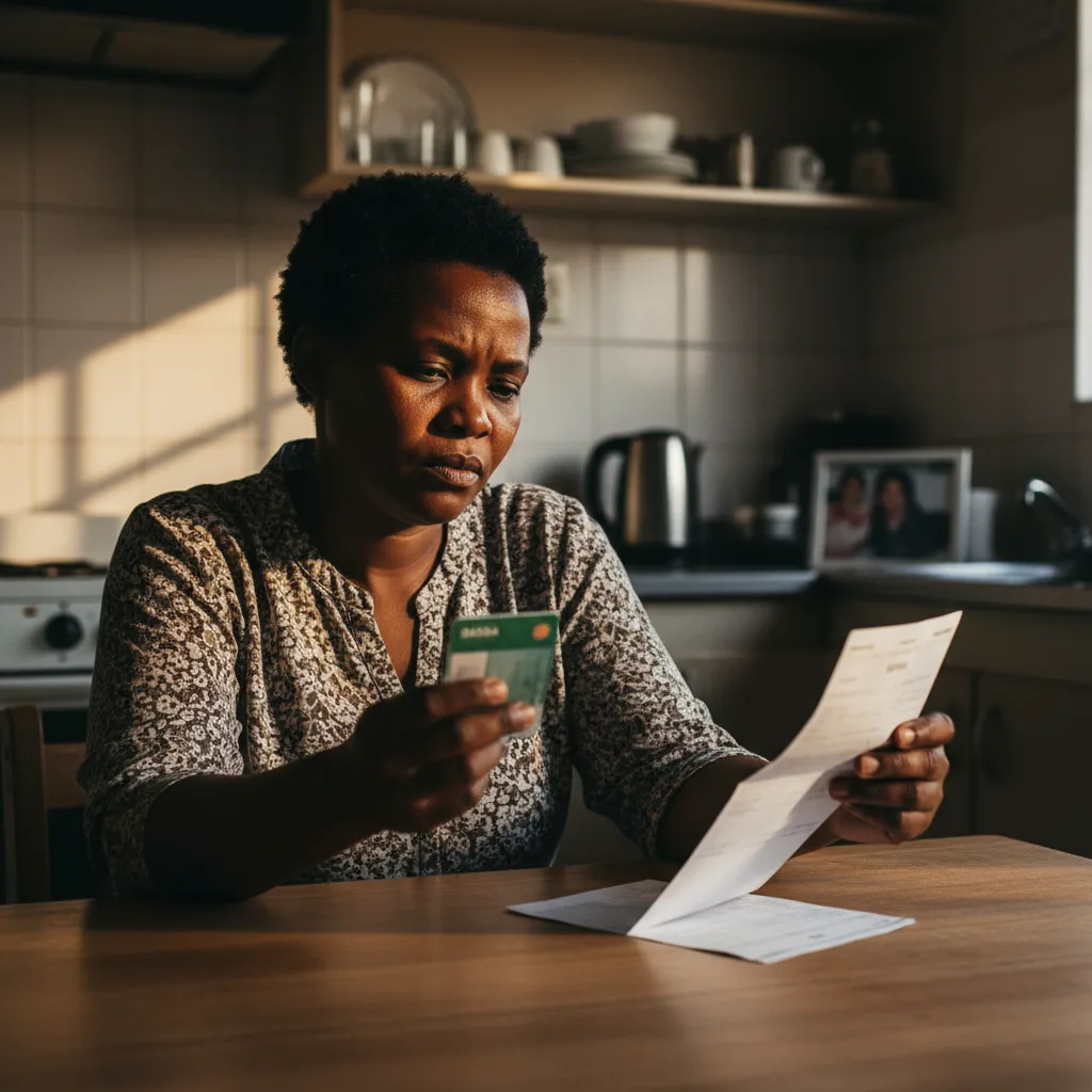 An infographic explaining how SASSA grant money is lost to fees, comparing bank accounts for 2026, providing a plan to fight illegal deductions, and showing a simple R350 budget.